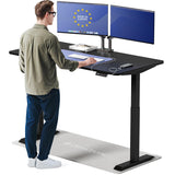 Desktronic HomeOne Standing Desk 60x30 — Ergonomic Sit Stand Home Office Desk, Made in Europe, Electric Dual Motor Height Adjustable, USB & USB-C Charging, Wobble-Free, Touchscreen, 3 Memory Presets