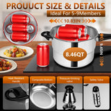 Hestroney pressure cooker 8 qt+, olla de presion,All Stovetops Induction Compatible Thickened Pressure Cooker with Spring ollas de presión para cocinar pressure cooker 8 qt