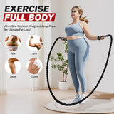 Weighted Jump Rope for Fitness, 3.8LB Heavy Jump Ropes for Exercise, Weighted Adult Skipping Rope for Women & Men, Battle Rope For Power Training to Improve Strength and Building Muscle HPYGN