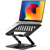 Adjustable Laptop Stand with 360 Rotating Base, Computer Stand for Laptop Ergonimic Foldable Laptop Riser for Desk