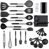Silicone Kitchen Utensil Sets Heat Resistant Kitchen Utensils Set, Stainless Silicone Utensils Set for Nonstick Cookware, BPA Free, Dishwasher Safe LeMuna