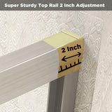 Shower Doors Glass Sliding,Semi-Frameless,1/4" Inch Sgcc Tempered Glass,Stainless Steel Pull Handle,Tempered Glass,Easy to Clean,Matte Black (Brushed Nickel, 48" W x 72" H)