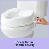 Medline Raised Toilet Seat with Secure Side Locks, 4" Elevation - 250 lbs. Capacity, for Seniors, Elderly, Independent Adults and Disabled Adults - 1 Ct.