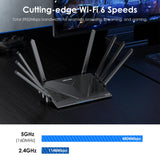 Band WiFi 6 Router, High Speed Gigabit Router for Wireless Internet, 8 High-Gain Antennas