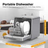 MOMOKOVA Portable Countertop Dishwasher with 5L Built-in Water Tank,Upgraded 7 Program & 24H Delayed Wash,360° Dual Spray, 167℉ High-Temp & No Hookup Needed for Home,white (Stellar Carbon)