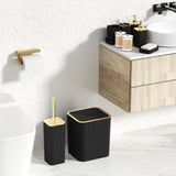 XLHOMO Bathroom Accessories Set - Gorgeous Black Bathroom Set, 10PC Bathroom Accessory Set, Toilet Brush, Trash Can, Qtip Holder & Soap Dispenser