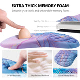 Mouse Pad Wrist Support, Laokiiy 2 in1 Keyboard Wrist Rest+ Ergonomic Mouse Pad, Non-Slip Wrist Rest for Computer Keyboard, Made Easy Typing & Relieve Wrist Pain(Blue Pink Marble)