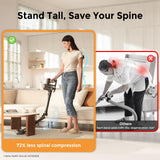 RONEAIR Cordless Vacuum Cleaner for Home,Cleans Under Furniture Without Bending,40Kpa 45Mins,Self-Standing,Powerful Stick Vacuum Cordless for Pet Hair,Hard Floors,Carpets,Car