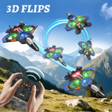 Tubokoro Foam Remote Control Airplanes with 3 Batteries, RC Planes for Kids Adults 8-16, RC Airplane Fighter Jet with Light, 360° Flip Fighter Jet Toys, Stunt Roll, Airplane Toy Gifts for Kids Boys