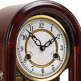 Wooden Pendulum Mantel Clock with Westminster Chimes Mechanical Table Clock for Living Room, Office, Home Decor
