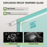 LARWORKS Glass Shower Door Double Sliding 56-60 in. W, 72 in. H Frameds Bathroom Sliding Door, 1/4''(6mm) SGCC Tempered Glass, Explosion-Proof Film, Nano Coating, Matte Black