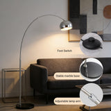 Mingfitow Floor Lamps for Living Room,80" Arc Floor Lamp,with Dimmer Adjustable Brightness,Modern Floor Lamp for Bedroom,Dining Rooms,Office,Corner Lamp with Chrome Bell Shaped Lampshade