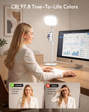 White Desk Light for Video Calls, 30 Modes Video Conference Lighting