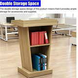 Wood Lectern Podium Stand, Church Pulpit Desk,Teak,Basic