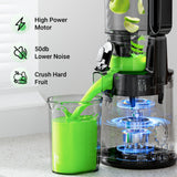 Aeitto Juicer Machines, 5.3" Extra Wide Mouth, Cold Press Juicer, Easy to Clean, Fit Whole Vegetables & Fruits, Professional Juice Extractor Machine,Self Feeding, High Juice Yield