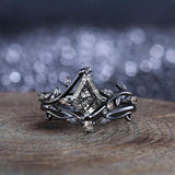 Oseew Kite Cut Engagement ring set Rutilated quartz rings for women(Rutilated quartz)