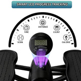 WIKONALK Rock Stepper,Portable Rock Stepper Side to Side,Rocking Steppers for Exercise at Home with Resistance Bands and Digital Display,Low-Impact Balance Board for Full Body,No Assembly