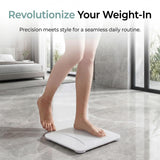 Schneider Highly Accurate Digital Bathroom Scales, 400 lbs Capacity Accurate to 0.05lb, Physician Grade with Sturdy Tempered Glass Larger LED Weighting Scale for Body Weight, Pet - Batteries Included