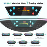 Vibration Plate Exercise Machine for Lymphatic Drainage, 4D Full Body Workout Vibrate Fitness Platform, 199 Adjustable Speeds, 3 Motors Power Vibration Plate for Weight Loss & Fitness, Max Load 550 lb