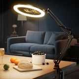 UBeesize 12’’ Overhead Ring Light for Desk with Phone Mount, LED Selfie Light with Adjustable Arm & Clamp, Dimmable Lighting for Video Recording, Zoom, Live Streaming, TikTok, YouTube
