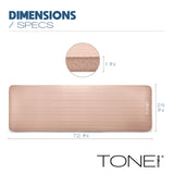 Tone Fitness Premium Extra Thick 1-Inch High Density Exercise Mat with Carry Strap – Non-Slip Workout, Pilates, and Yoga Mat for Home Gym - Color Mocha - Wave Pattern