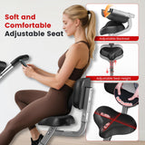 Foldable Exercise Bike with Elliptical Mode, 8-Level Magnetic Resistance Stationary Bike for Home, Quiet Indoor Fitness Bike for Cardio & Rehab Training, Adjustable Seat & Handlebar, 300LBS Capacity