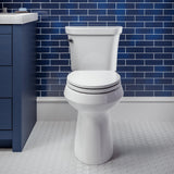 Mayfair Preston Easy to Clean Single Hinge Toilet Seat, Modern Slow Close Plastic Toilet Seat, Made in USA, Round, White
