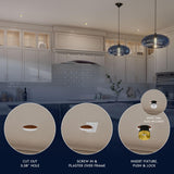 LUXRITE 3-Inch LED Trimless Recessed Spotlight with Brass Reflector Trim Replacement 15W, 1100LM, 2700K-5000K, 60° Beam Angle, Dimmable, Push-n-Lock, CRI90, Damp & IC Rated, ETL White + Brass (4 Pack)