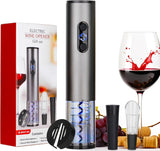 Electric Wine Opener Set for Red Wine, Rechargeable Automatic Wine Corkscrew Bottle Opener with Foil Cutter, Vacuum Stopper, Wine Pour for Wedding Party Home Gifts