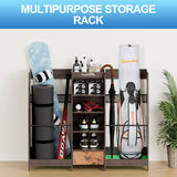 Ponsonbay Golf Bag Storage Organizer for Garage, Premium Wooden 2 Golf Bags Rack with Drawer (Black） Ponsonbay