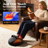 HTM Foot Massager with Heat - Shiatsu Kneading Rolling, 5 Massage Modes with 9 Adjustable Intensity, Fits Up to Size 13, Home Office Relaxation Gift for Women and Man