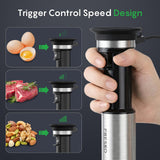 FRESKO Immersion Blender Handheld, Corded Hand Blender with Trigger Variable Speed, Anti-Scratch Stainless Steel Shaft, Stick Mixer for Soups, Shakes, Baby Food & Puree