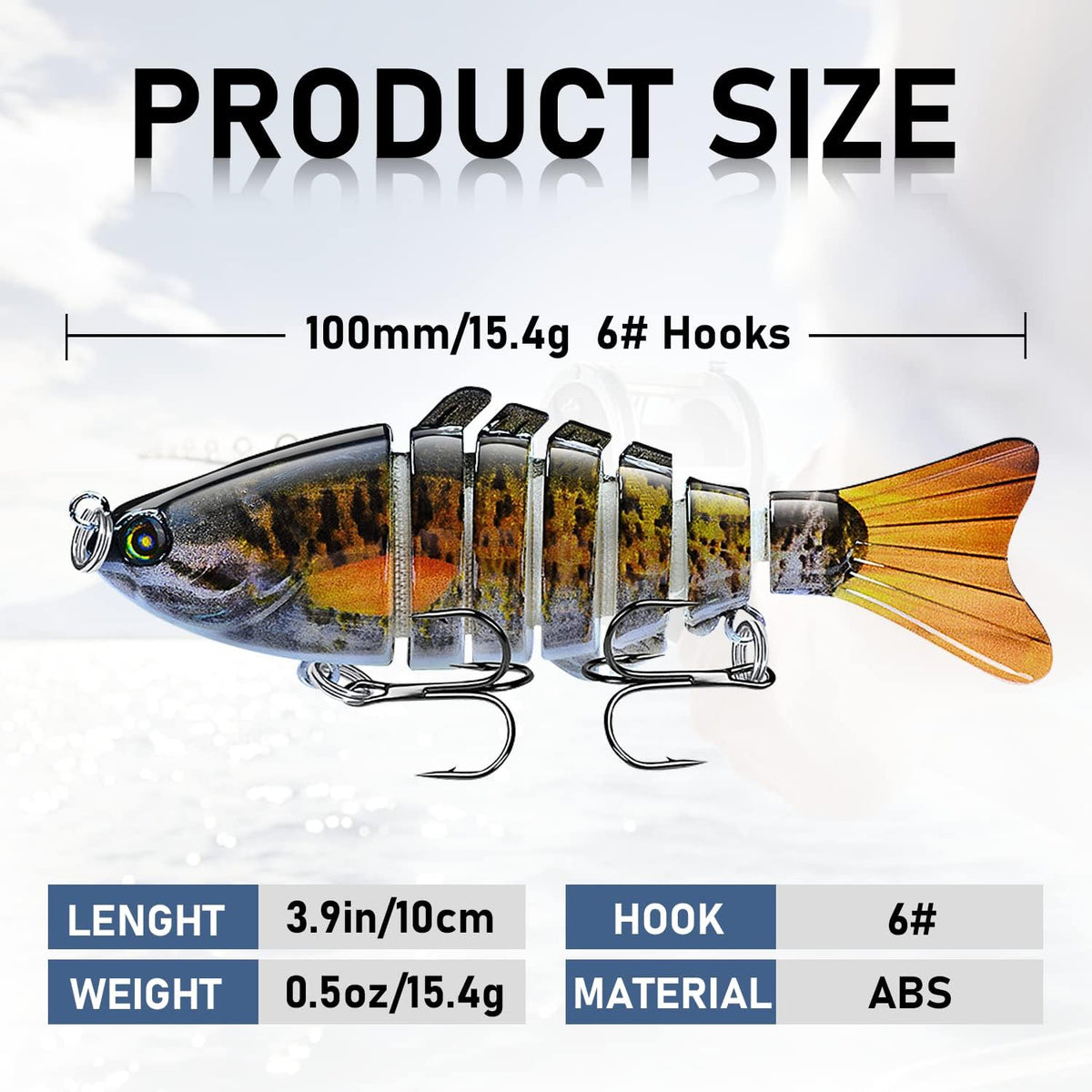 Multi-Segmented Fishing Lures, Glide Swim Bait Lure Freshwater and Sal ...