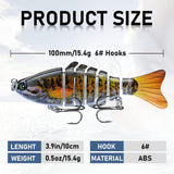 Multi-Segmented Fishing Lures, Glide Swim Bait Lure Freshwater and Saltwater for Bass Fishing Stuff, Swimbait Crank Baits (5-Pack-Style)