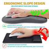 Hokafenle 2 in 1 Ergonomic Mouse Pad Wrist Support & Wrist Rest for Computer Keyboard Set, with Relieve Carpal Tunnel Pain Massage Bulge and Full Memory Gel Design (2In1 Set, Dark Gray)