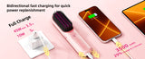 10000mAh Cordless Hair Straightener Comb Brush 5S Fast Heating for Travel - 300M Negative Ions