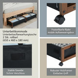 Under Bed Storage with Wheels, 25.6 x 18.1 x 7.1 inch Underbed Containers, Underbed Shoes Organizer with Lockable Wheels, Rol
