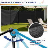Windscreen4less Outdoor Privacy Fence Screen, 6'x12' Freestanding Privacy Fencing Set with Iron Poles and Ground Spikes