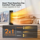 BREEZOME Space Heaters for Indoor Use, 1500W, with Thermostat, 24H Timer, 90° Oscillating, Quiet, Portable, PTC Ceramic, with Remote, Fast Safety Heat for Home Bedroom (BLACK)