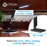 OttLite Renew LED Desk Lamp with USB Charging Port, Black