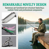 UAIAGM Gag Fishing Lures Set Metal Luminous Sequin Spoons Funny Top Water Bass Fishing Lures Fishermen Gear Spinner Baits Freshwater Saltwater Equipment Fishing Hook for Fishing Lover Men(Silvery)