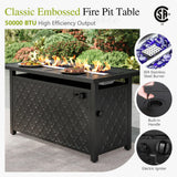 Sophia & William 6 PCS Metal Patio Furniture Set with Fire Pit Table, Beige