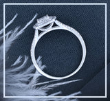 Dazzlingrock Collection Round Lab Grown White Diamond Cushion Cluster Two Layered Framed Engagement Ring for Women (0.35 ctw, Color H-I, Clarity SI2) in 925 Sterling Silver Size 8.5