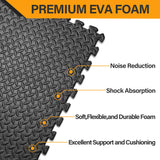 ZENY Puzzle Exercise Mat Gym Flooring Mat Interlocking Foam Mat 24 Tiles 3/4'' Extra Thick Floor Mats Exercise Equipment Mat Baby Play Mat 96 SQ. FT, Black ZENY