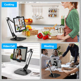 AboveTEK Tablet Stand, Multi-Angle Adjustable iPad Stand Holder, 360° Swivel Tablets Stand Aluminum Desk Mount Fits 4”-11"(Diagonal) iPad/mini/Air/Pro for Business Kiosk Office – Black