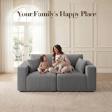 Modular Loveseat Cloud Couch, 79" Memory Foam Boneless Double Sofa, Gray
