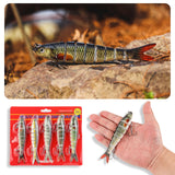 5PCS Lifelike Fishing Lures – Multi-Jointed Swimbait for Bass, Trout, Crappie, Walleye, Pike, Realistic Action with 3D Fish Eyes and Sharp Hooks, Perfect for Fishing Kits in Saltwater & Freshwater