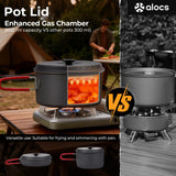 Alocs Camping Cookware, Aluminum Camping Cooking Set Camp Kitchen, Portable Camping Pots and Pans Set Essentials Mess Kit for Backpacking, Outdoor Cooking and Picnic