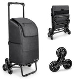 KEDSUM 2 in 1 Grocery Cart on Wheels for Stairs, 60L/300LBS Shopping Carts for Groceries, Stair Climbing Cart, Black