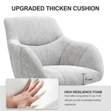 Home Office Desk Chairs Swivel Small Computer Chair with Wheels, Upholstered Vanity Chair Adjustable Height Chenille Office Chair for Living Room Dorm Bedroom